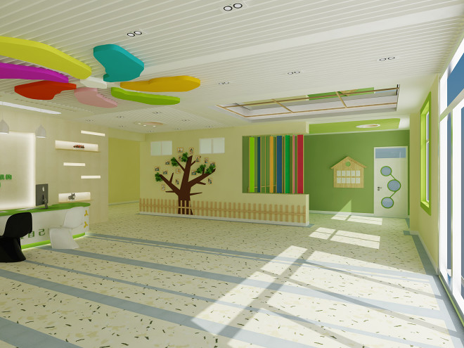 岳陽幼兒園接待廳-裝修設(shè)計效果圖-慕麗華設(shè)計師作品-設(shè)計本